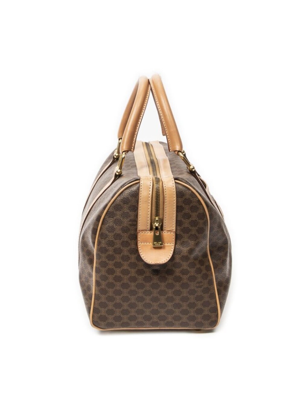 Celine Midi Amboston Brown Beige Macadam Canvas Shoulder Bag - Picture 4 of 10